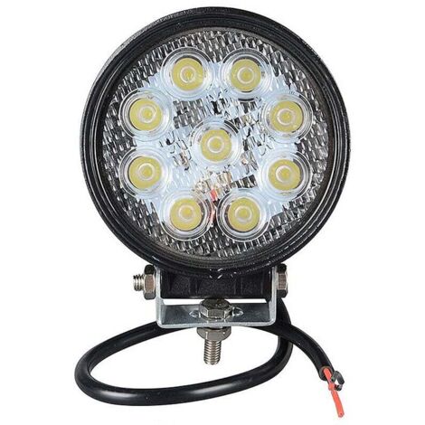 Phare de Travail LED Tracteur 10cm 4'' 27W avec Aimanté Base Magnétique Projecteur LED 12V 24V IP67 Etanche Feux Antibrouillard LED Inondation pour 4x4 Voiture Camion SUV Bateau Camping