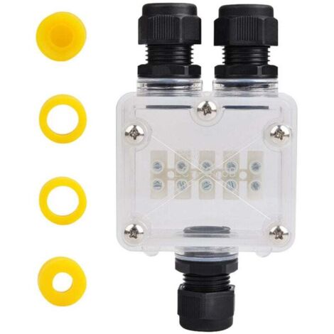 Boîte de Jonction, Connecteur Étanche Ip68, Boîte de Dérivation Étanche 3 Voie, Connecteurs Boîte pour Câble Ø 4 à 14mm, Éclairage à LED, Panneau d'Affichage
