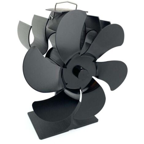 Ventilateur Poêle à Bois 6 Lames avec Thermomètre Ventilateur Cheminée Appareil de Chauffage Alimenté Fixé sur le Tuyau de Cheminée pour Foyer, Poele a Granule, Foyer à Bois 153110190mm (1/4)