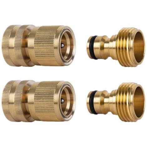2 Ensembles de Raccord Tuyau d'Arrosage Laiton 12 mm,Adaptateur Robinet Tuyau Arrosage pour Jardin, Cuisine, Extérieur (1/4)