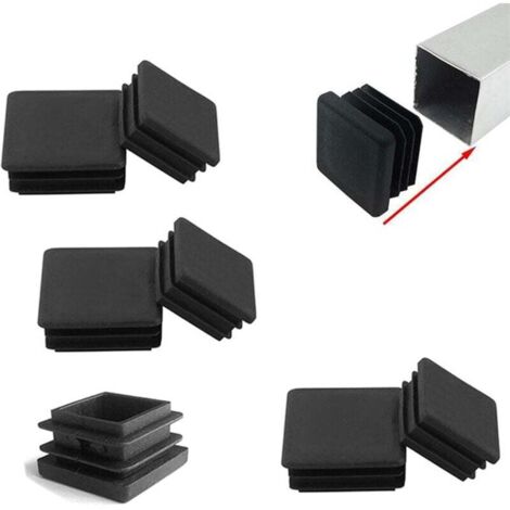 6 pièces de bouchons lamellaires pour tubes carrés 80x80 mm bouchons de tube embouts de pied noirs en plastique bouchons de tube en forme carré