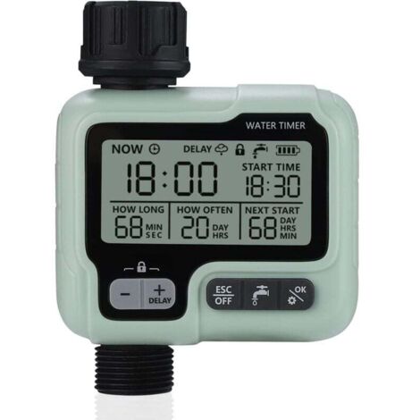 Programmateur Arrosage Automatique Minuteur Arrosage Goutte à Goutte, Imperméable et Utilisé à l'extérieur, Modes Multiples, Irrigation pour Jardin Ferme Pelouse Fleur