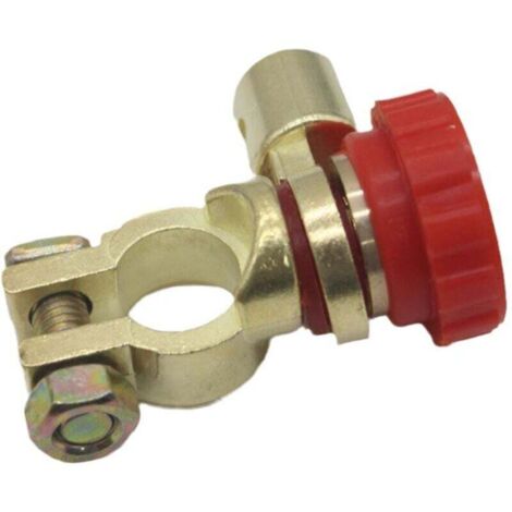 Interrupteur de Déconnexion de Batterie Coupe Circuit Batterie 12v Coupe Batterie Universel Alliage de Zinc Coupe Circuit pour 15.5-17 mm Batterie Voiture Tête (rouge)