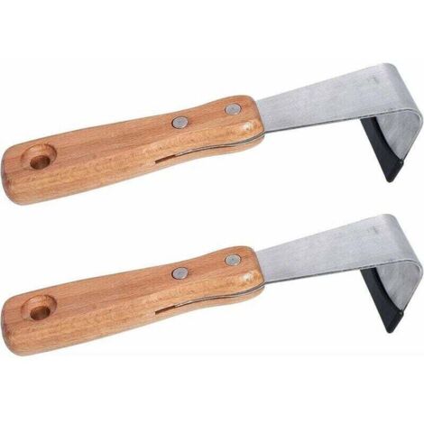 2Pcs Fissure Étrille Crevasse Désherbage Outil Fruits Arbre Écorce Grattage Cutters Jardinage Écorce Grattoirs Pelouse Cour Jardinage Outil ( Argent )-
