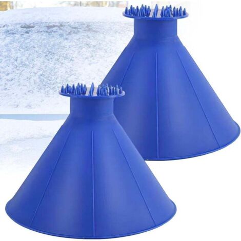 Grattoir à Glace pour Voiture, 2 pièces Grattoir à Glace pour Voiture Rond,Grattoir à Glace pour Voiture avec Entonnoir,360 degrés Gratte la Neige,pour Pare-Brise de Voiture SUV