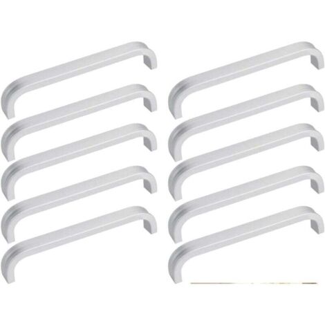 10 PCS Poignée de Meuble Poignet de Porte Cuisine Universel Poignet Tiroir Meuble en Aluminium Poignée Bâton De Porte Exterieure avec 20 Vis pour Cuisine Armoire Porte Placard (1/4)
