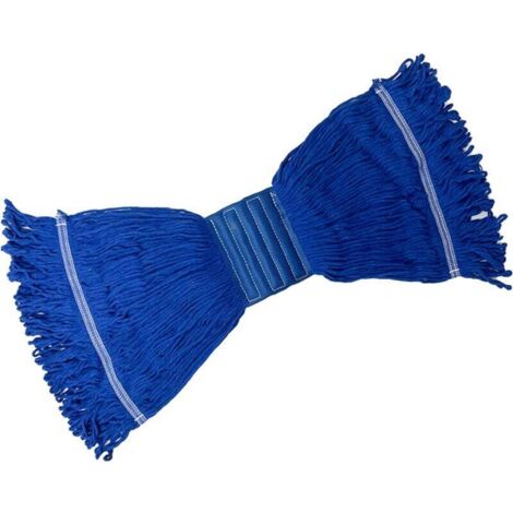 2 Pack Mop Head Replacement Commercial Cleaning Mop Head Wet String Blue Mop Head Refills Heavy Duty Cotton Industrial Mophead Large Looped End Microfiber Mop Heads for Floor Cleaning (1/4)