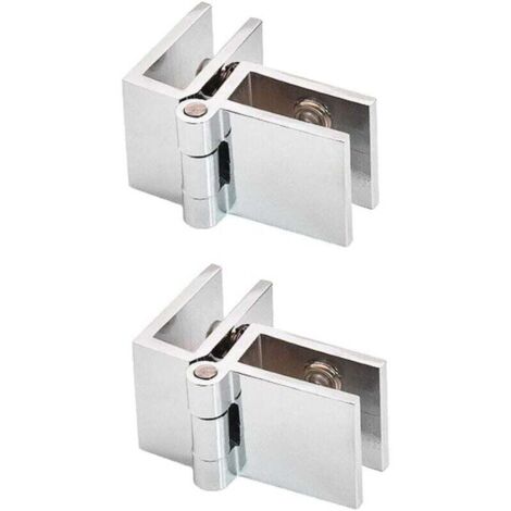 2 PCS 90 degrés clip de porte en verre charnière sans verre de perçage à charnière en verre pour épaisseur de verre 5mm - 8mm (1/4)