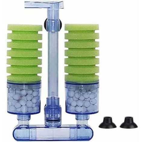 Filtre Eponge pour Aquarium, Filtre Biologique Eponge Mural Filtre à Eau Silencieux Nettoyant pour Aquarium (XY-2882)