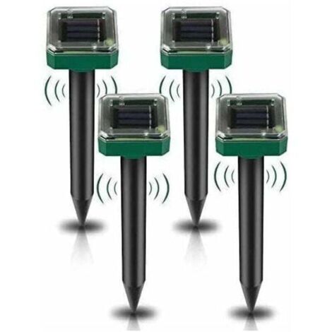Lot de 4 Répulsifs Solaires à Ultrasons, Répulsif Anti-Taupes Solaire Souris Repeller Exterieur pour Jardins Taupes Campagnols Gophers Serpents ou Autres Autres Rongeurs