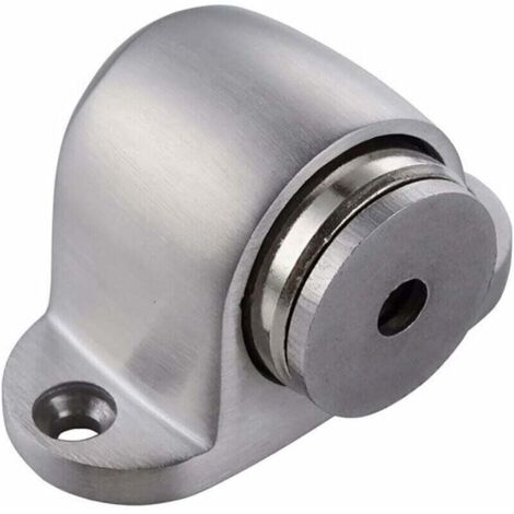 Butée de Porte Magnétique Montée au Sol en Métal Brossé 53x32x30mm