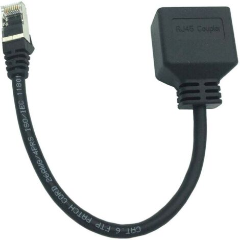 Adaptateur répartiteur RJ45, adaptateur réseau Ethernet RJ45 1 à 2 ports, adaptateur répartiteur de câble réseau pour le bureau et la maison