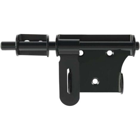 Verrou de Porte Verrou Porte Coulissante, Verrou Porte Interieure Serrure Porte, Loquet Porte Exterieur avec Trou pour Cadenas, Longeur 15.5 CM en Acier Inoxydable Noir (1/4)