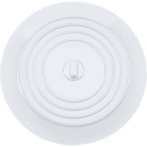 Bouchon de baignoire en silicone, bouchon d'évier de cuisine, diamètre 15 cm, convient pour la cuisine, la salle de bain et la buanderie, bouchon de vidange universel (4 pièces, blanc) (1/4)