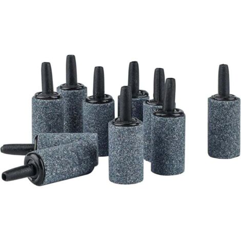 Aquarium 2,5cm1.5cm Pierre à air Cylindre Diffuseur de Bulles d'air pour Pompes à air Nano, Petits seaux et Aquariums, 10 pièces