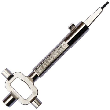 Clé De Construction, Clef Carré, Clef Passe Partout, Avec Échelle De Mesure De La Longueur Des Cylindres (1/4)