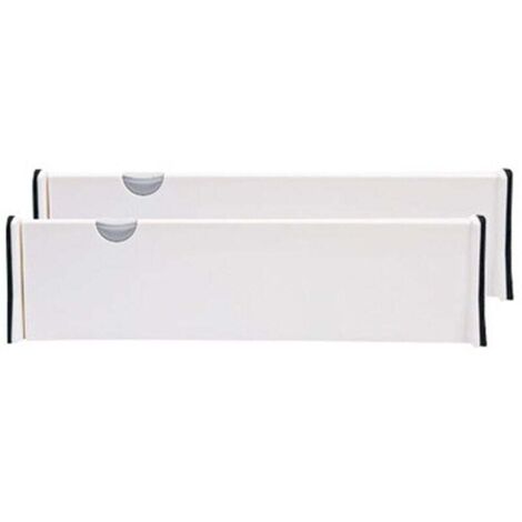 2 pièces séparateurs de tiroir organisateurs de tiroir extensibles pour bureau, cuisine, tiroir, salle de bain, chambre et commode stockage，Blanc