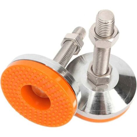 2pcs Fileté M10 Meubles Heavy Duty Pieds Nivellement Réglables en Acier Niveleurs de Jambes pour Armoires et Tables Support de Pied de Vis Machine Base Dia.60mm