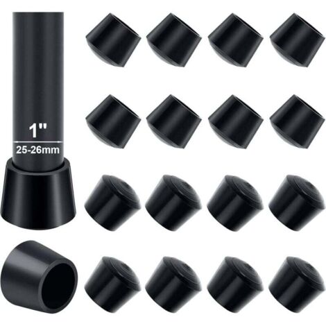 25mm Capuchons de Pied de Chaise, Sopito 16 Pcs Ronds en Caoutchouc Meubles Tasses Capuchons de Pied de Chaise Couvre-Pieds de Table Protecteurs de Sol Antidérapants, Noir
