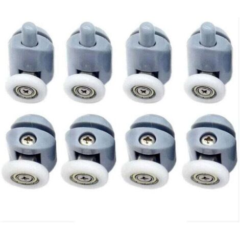 Roulettes pour Porte de Douche 8 pièces Galets de porte de douche Roulette Porte Coulissante Douche Roulettes Cabine de Douche pour Porte Douche Salle de Bain 25 mm