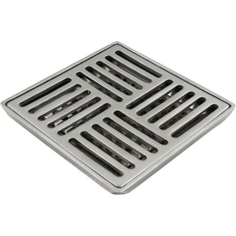 Bonde de douche carrée en acier inoxydable anti-odeur pour toilettes, salles de bains, cuisines, etc. (100 x 100 mm, argenté)