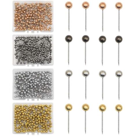 Lot De 400 Punaises Push à Tête Ronde - Pointe En Acier, Couleur Blanc - Pour Tableau, Bureau - Marque Zaplyte