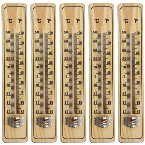 8 Pcs Thermomètre À Bois pour Intérieur,thermomètre en Bois pour Mesurer La Température L'intérieur Et L'extérieur,L'énergie,Thermomètre avec Échelle en Degrés Celsius Et Fahrenheit