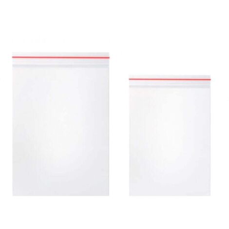 Lot de 200 sachets transparents avec fermeture à glissière, deux packs de tailles différentessacs en polyéthylène basse densité, adaptés à un usage alimentaire, 6 8 cm + 10 15 cm (1/4)