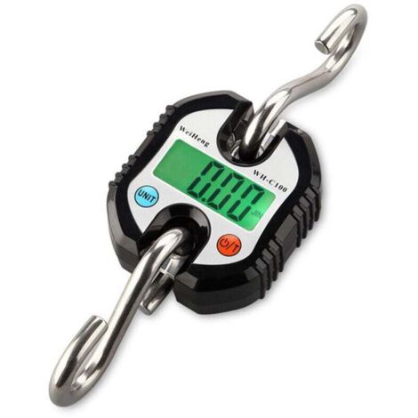Pèse Bagage, Mini balances Valise portables Numérique avec LED Rétroéclairé et Crochets en Acier Inoxydable Numérique Balance Suspension pour Voyage, Pêche et Archerie.(noir)，une pièce