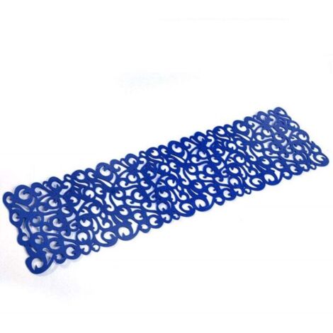 Chemin de Table Design de Floraux Ajoures Napperon de Table Lavable pour la Decoration de Maison et Cuisine - Bleu marine - 102 x 29 cm (1/3)