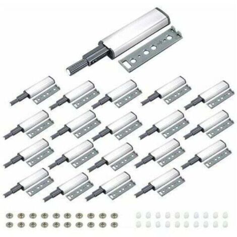 20 PCS Push to Open Aimant Poussoir Porte Placard Loquet Magnetique,Tampon Amortisseur pour Armoire Tiroir,Ouvre et Ferme la Porte avec Pression pour La Porte de L'armoire,Tiroir,Meuble et Placard