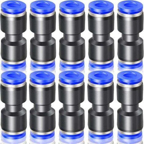 10 Pcs Bleu 4mm OD Droit Push To Connect Raccords (PU-4)