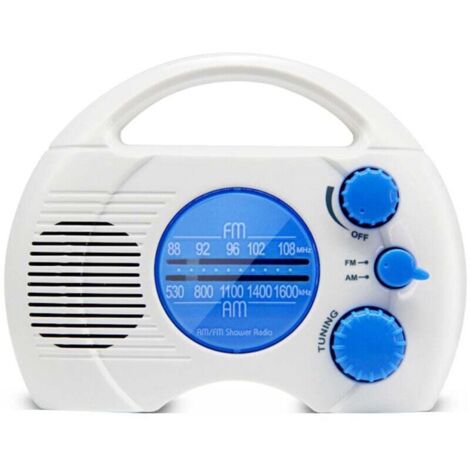 SY-910 Radio de douche étanche à 4 niveaux AM FM compact avec haut-parleur intégré, accessoire de détente sans fil (bleu)
