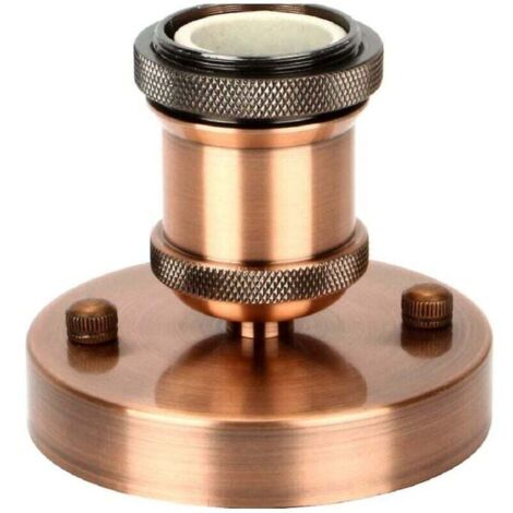 Douille De Lampe E27 Vintage Adaptateur Lumière Socket Rétro Lustre Sans Fil En Céramique à L'intérieur,Laiton Antique Rouge