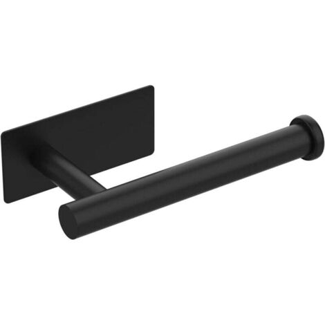 Porte Papier Toilette, Support Papier Toilette Mural, 304 Acier Inoxydable Porte Rouleau Toilette, sans perçage Porte-Papier hygiénique Autocollant 3M, Noir (1/4)