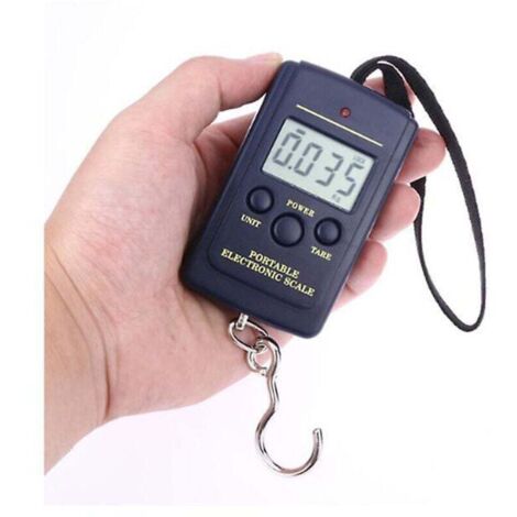 Balances de poche portables 40 kg Mini balance électronique numérique crochet de pêche suspendu balance de pesée des bagages de poche (1/4)