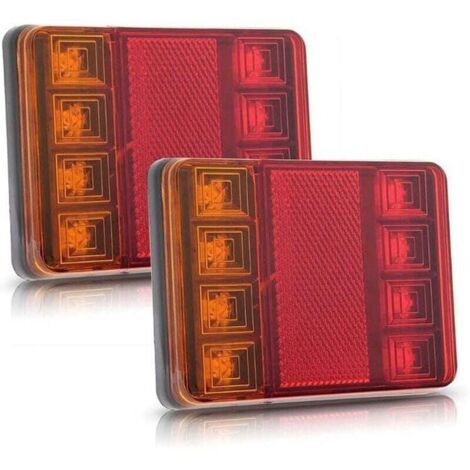 2 PCS Feux Arrière pour Remorque Led éclairage Arrière Lampe de Freinage Imperméable Universel Signal Indicateur pour Camion Caravane Van Bateau de Voiture Styling Avertissement 12V