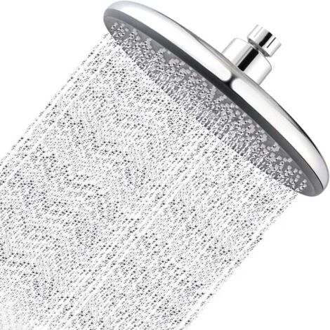 Pommeau de Douche, Tete de Douche Chromage Douche Pluie Ø220mm Booster Intégré et Système d'économie d'eau 330 Trous de Sortie d'eau en Silicone Réglable à 360° Avec Boule Rotative