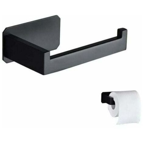 Porte Papier Toilette Inox Original Porte Papier Toilette Mural Sans Perçage Porte Papier Toilette Noir 3M Adhésif Pour Décoration Salle De Bains WC Cuisine Accessoire (1/4)