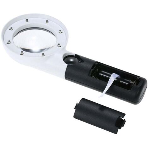 Loupe grossissante , Grande loupe de Poche avec lumière, loupe Lumineuse pour Lecture, Loisirs