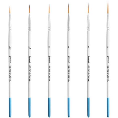 Brush Set, 6 Pinceaux pour Peindre des Fines Lignes Longues, des brins d'herbe, des Cheveux et Plus Encore. Pinceaux pour Peinture Acrylique, Aquarelle, Huile et Gouache