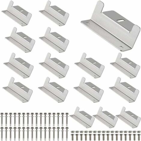 16 x Support Panneau Solaire en Z Fixation Panneau Solaire en Aluminium Avec Ecrous et Boulons, Support de Panneaux Solaire pour Bateaux, Varavanes, Véhicules de Loisirs, Toit,10065mm