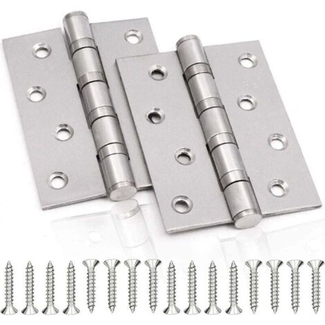 2 pièces de charnières de porte en acier inoxydable 304 matériau de charnière de piano en acier inoxydable avec 16 vis de porte porte solide interne,5 pouces,3