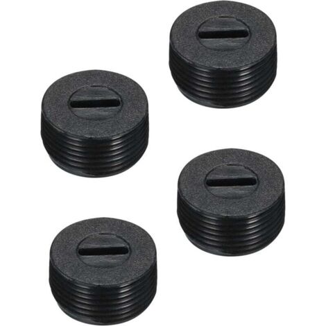 Capuchon de Porte-Balais en Plastique pour Moteur Électrique, Filetage Noir, Diamètre Extérieur de 15 mm/0,59 pouce, Hauteur de 8 mm/0,31 pouce, Lot de 4