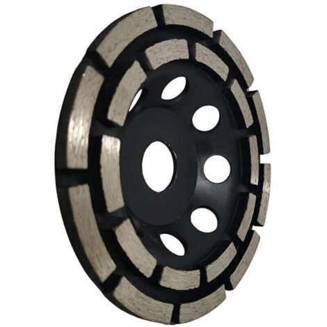 Disque Diamant à Meuler et Poncer, Meule Abrasive Diamantée 125mm x 22,23mm à Double Rangée, pour Poncer Chape, Dalle Béton, Carrelage et Colle Carrelage.