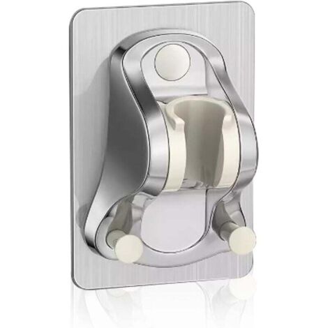 Support de Pommeau de Douche sans Perçage Adhésif, Support Douche sans Percage, Support de Douche Réglable , Douchette, Support de Douche Mural,Super Puissant, étanche, Chromé, Argent (1/4)