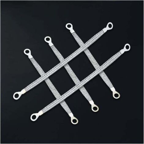 Bande de Mise à la Masse, Cuivre Tressé Sangle De Terre De Cuivre Plat Tressé, Moteur Bande de Mse à la Masse en Cuivre, Bande de Mise à la Terre Batterie Masse Bande Câble de Masse