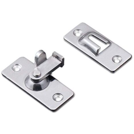Loquet de serrure de porte à 90 degrés, loquet de verrouillage à angle de sécurité en acier inoxydable pour porte coulissante/poussoir