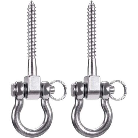2 Pièces 250KG Capacité Acier Inoxydable Crochet De Plafond, Suspension Trainer Kit de Suspension pour Chaise accrochante, Lampe accrochante, hamac, Sac de Boxe, entraîneur de Bride