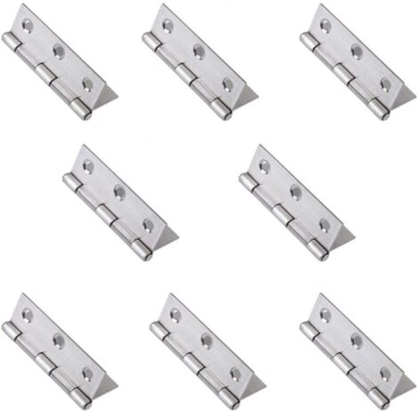 8 Charnières Pliables en Acier Inoxydable pour Portes, Fenêtres, Armoires - Charniere 75 x 50 x 1.5mm (1/4)